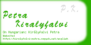 petra kiralyfalvi business card